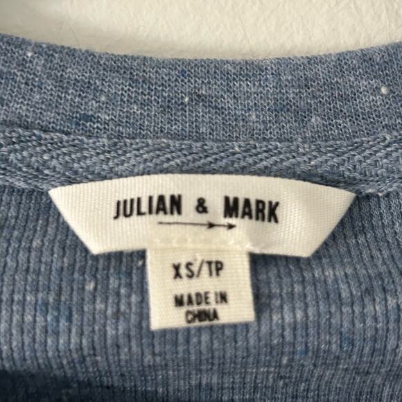 Julian & Mark Men's Long Sleeve Henley Knit Crew Neck Blue Shirt Size XS - Picture 5 of 6